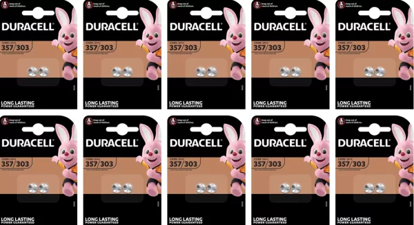Duracell 357/303 (10 blisters de 2 batteries)