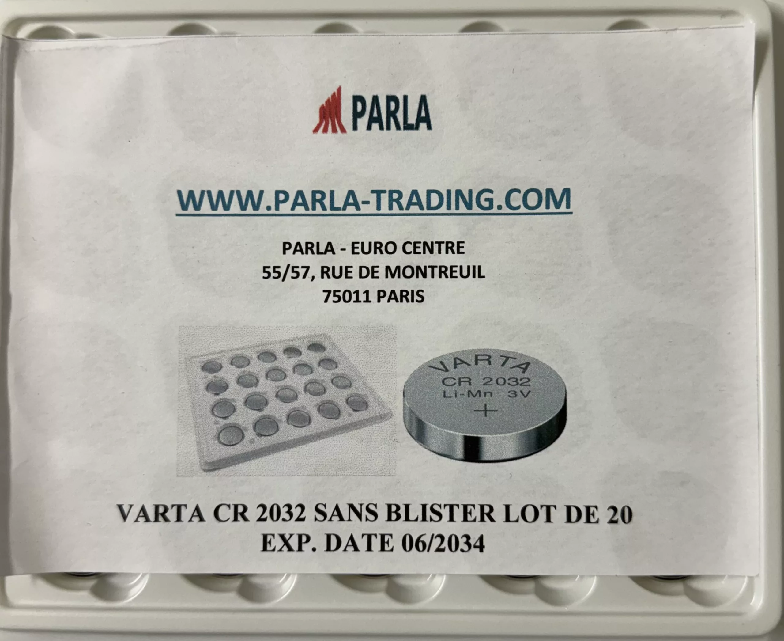 Varta CR2032 (set of 20 batteries)