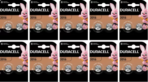 Duracell CR2016 10 BLISTERS DE 2 BATTERIES (lot de 20 piles)
