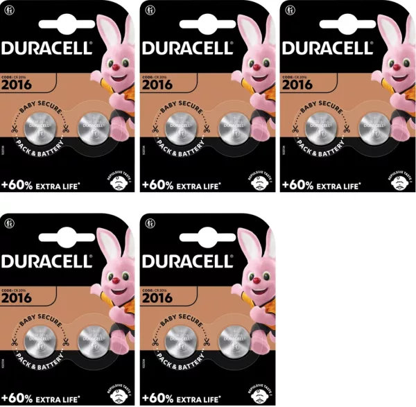 Duracell CR2016 5 BLISTERS DE 2 BATTERIES (lot de 10 piles)