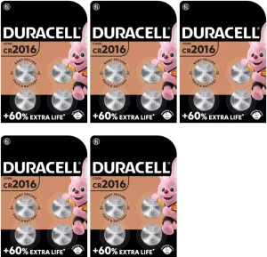 Duracell CR2016 5 BLISTERS DE 4 BATTERIES (lot de 20 piles)