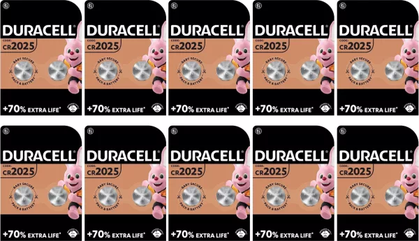 Duracell CR2025 10 BLISTERS OF 2 BATTERIES (set of 20 batteries)