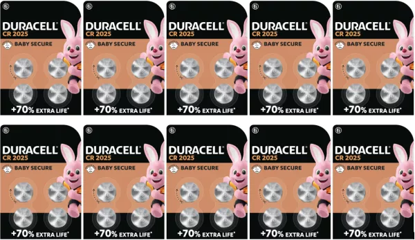 Duracell CR2025 10 BLISTERS DE 4 BATTERIES (lot de 40 piles)