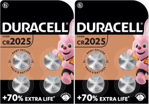 Duracell CR2025 2 BLISTERS DE 4 BATTERIES (lot de 8 piles)