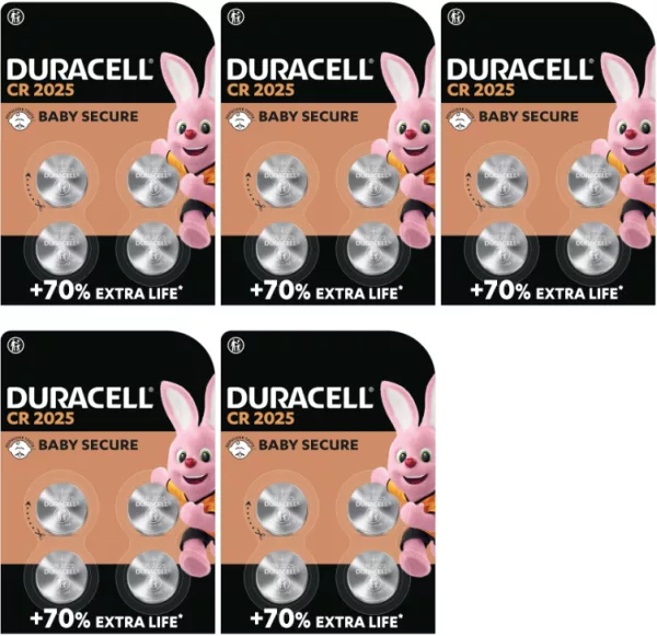 Duracell CR2025 4 BLISTERS OF 4 BATTERIES (set of 16 batteries)