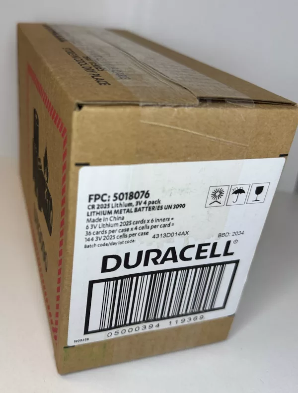 Duracell CR2025 36 BLISTERS DE 4 BATTERIES (lot de 144 piles)