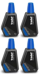 Trodat - 4 flacons d'encre bleue - 28 ml