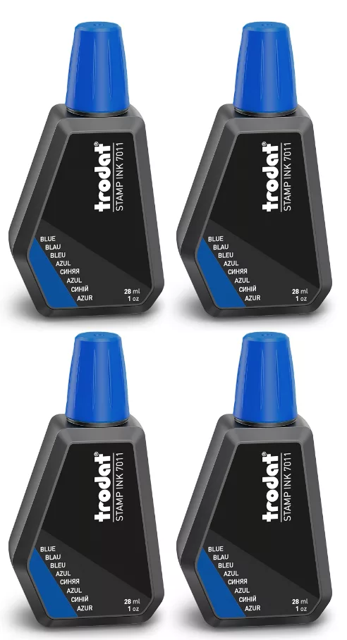Trodat – 4 flacons d’encre bleue – 28 ml
