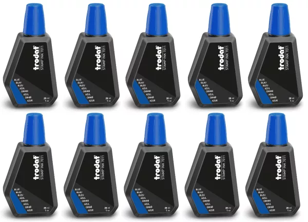 Trodat – 10 flacons d’encre bleue – 28 ml