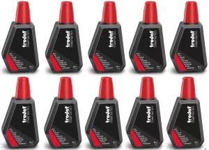 Trodat - 10 flacons d'encre rouge - 28 ml