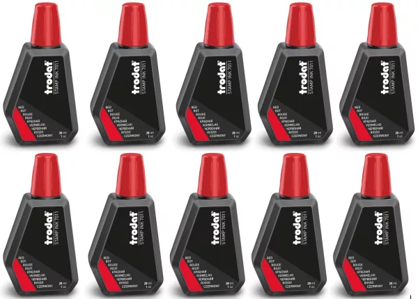 Trodat – 10 bottles of red ink – 28 ml