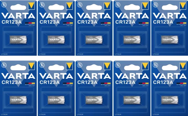 Varta CR123 (10 blisters de 1 batterie – LOT de 10 PILES)
