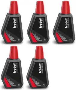 Trodat - 5 flacons d'encre rouge - 28 ml