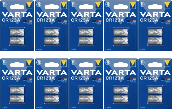 Varta CR123 (10 blisters de 2 batteries – LOT de 20 PILES)